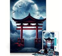 Rompecabezas Torii Puerta Luna Llena Difícil para Adultos 1000 Piezas Recall Upgrade Gentle Relax Clear Cut Unique Gift 50x75cm