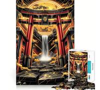 Rompecabezas Torii Waterfall Gate para Adolescentes, 1000 Piezas, desafío Mental, Juguete para Compartir, diversión Clara, Sorpresa cálida 38x26cm