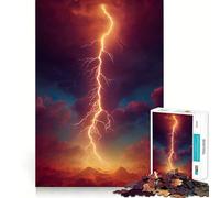 Rompecabezas Tormenta del Apocalipsis Rojo 1000 Piezas para Adolescentes Juego de Lógica Tiempo Calor Colección de Arte de Corte Preciso Pieza (50x75cm)