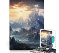 Rompecabezas Tormenta en Las Montañas al Atardecer para Adolescentes, 1000 Piezas, Actividad para Desarrollar la Capacidad Mental, Regalo Festivo de Borde Exacto 50x75cm