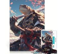 Rompecabezas Tortuga Samurái Sakura para Adultos, 1000 Piezas, Juego Mental, Juguete para aliviar la ansiedad, Arte de Corte preciso, Coleccionable (50x75cm)