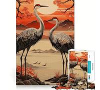 Rompecabezas Tradicional japonés de 1000 Piezas con diseño de cigüeñas para Adolescentes Juego Inteligente para fomentar la convivencia y Crear una Obra de Arte 38x26cm