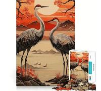Rompecabezas Tradicional japonés de cigüeñas de 1000 Piezas para Adolescentes Juguete de lógica Clara, fácil de Usar, Ocio, Regalo de cumpleaños 38x52cm