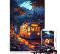 Rompecabezas Tranvía Nocturno en un Pueblo japonés de 1000 Piezas Juguete para desarrollar la Mente Juego Relajante Pieza de colección de Arte con Corte de precisión (38x26cm)