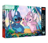 Trefl Premium Plus Quality - Puzzle Lilo & Stitch, Stitch & Angel - 1000 Piezas, Serie de Rompecabezas con los Personajes Favoritos, para Adultos y niños a Partir de 14 años