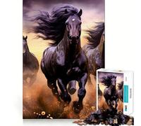 Rompecabezas Tres Caballos en Carrera para Adultos, 1000 Piezas, estimula la Memoria, diversión Relajante, Corte, Regalo Original 50x75cm