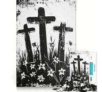 Rompecabezas Tres Cruces para Adolescentes, 1000 Piezas, Mejora la Memoria, Ocio en Casa, Bordes Precisos, 38x26cm