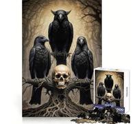 Rompecabezas Tres Cuervos de 1000 Piezas para Adultos Juguete de lógica Mental Diversión Tranquila Corte Firme Regalo Ideal 38x26cm