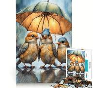 Rompecabezas Tres pájaros bajo un Paraguas para Adolescentes, 1000 Piezas, Mejora la Memoria, Ocio en casa, Bordes precisos, 50x75cm