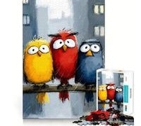 Rompecabezas Tres pájaros en un día lluvioso para Adolescentes, 1000 Piezas, Juguete cognitivo, pasatiempo Tranquilo, Borde Premium, 50x75cm