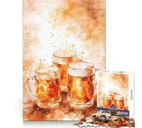 Rompecabezas Triple Beer Bonanza de 1000 Piezas para Adultos Entrenamiento Mental Pasatiempo Relajante Corte láser Regalo significativo (38x52cm)