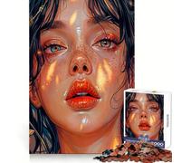 Rompecabezas Tristeza en mis Ojos de 1000 Piezas para Adolescentes Juguete de Tren lógico, Tranquilo y Divertido Corte Suave Un Regalo Encantador (38x52cm)