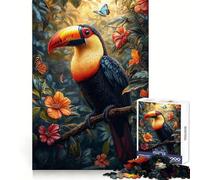 Rompecabezas Tucán en un paraíso Tropical de 1000 Piezas para Adolescentes Refuerza la Memoria Diseño Tranquilo y Relajante Regalo Ideal para Navidad 38x52cm