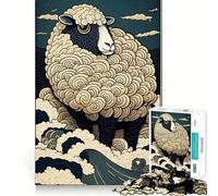 Rompecabezas Ukiyo E de ovejas, Japón y China, 1000 Piezas, para Adolescentes, Juego Inteligente, Tiempo de convivencia, ensamblaje de imágenes, Obra de Arte 50x75cm