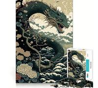 Rompecabezas Ukiyo E de Serpiente, Japón y China, 1000 Piezas, para Adultos, Juego Mental, pasatiempo en casa, Bordes limpios, Bonito Regalo (50x75cm)