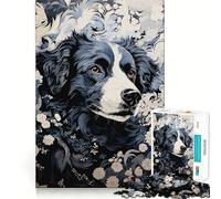 Rompecabezas Ukiyo E Dog de 1000 Piezas para Adultos,Juguete Que desafía la Mente,Corte preciso,alineación, Actividad Nocturna Divertida para Toda la Familia (38x26cm)