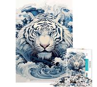 Rompecabezas Ukiyo E Tiger de 1000 Piezas Juegos educativos Juguete de desafío Educativo Excelentes Regalos y Juguetes para Pasar el Tiempo en casa Durante Las Vacaciones (tamaño 38x26cm)