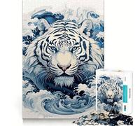 Rompecabezas Ukiyo E Tiger de 1000 Piezas para Adolescentes diversión para estimular la Mente,Manualidades de Corte de Alta precisión,Actividad Relajante para desconectar (50x75cm)
