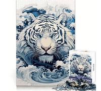 Rompecabezas Ukiyo E Tiger para Adolescentes, 1000 Piezas, Entrenamiento Inteligente, Tiempo Libre Feliz, Corte Impecable, Navidad Alegre (38x26cm)