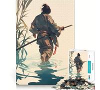 Rompecabezas Ukiyoe de samuráis de 1000 Piezas para Adultos Fortalece la Memoria Tiempo cálido Bordes limpios (50x75cm)