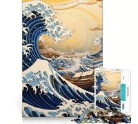 Rompecabezas Under The Wave Kanagawa,1000 Piezas,Juego Divertido y sin Rebabas,Piezas de Corte Limpio,portátil y fácil de Transportar (50x75cm)