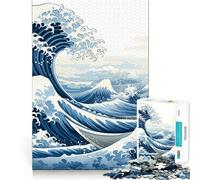 Rompecabezas Under The Wave Kanagawa de 1000 Piezas para Adolescentes Juego para estimular la Mente Montaje Firme y Seguro Actividad Divertida para Toda la Familia (38x26cm)