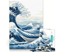 Rompecabezas Under The Wave Kanagawa para Adultos,1000 Piezas,Juego para estimular la Mente,tamaño Uniforme,Piezas precisas,Ideal para Viajar, ejercitar la Mente (50x75cm)