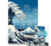 Rompecabezas Under The Wave Kanagawa Teenagers de 1000 Piezas Juego de Memoria Mental Cierre Seguro Sin Piezas Sueltas Ideal para Viajar Juego para ejercitar la Mente (50x75cm)