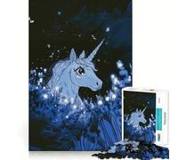 Rompecabezas Unicornio a la luz de la Luna,1000 Piezas,diversión para estimular la concentración,Corte láser para un Ajuste, Actividad para Compartir con Seres Queridos (38x52cm)