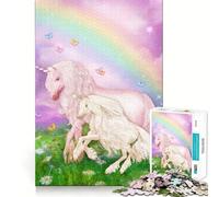 Rompecabezas Unicornio Arcoíris con Bebé para Adolescentes, 1000 Piezas, Juego Mental, Juguete para Relajarse, Corte Limpio, (50x75cm)