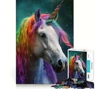 Rompecabezas Unicornio Arcoíris de 1000 Piezas para Adolescentes Mejora la Memoria Ideal para Relajarse Diseño artístico con Corte nítido (38x52cm)