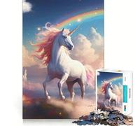 Rompecabezas Unicornio Arcoíris de 1000 Piezas para Adultos, Juguete para ejercitar la Mente, Momento de relajación, Corte de precisión, Regalo Elegante (38x52cm)