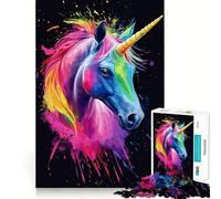 Rompecabezas Unicornio Arcoíris para Adolescentes 1000 Piezas Juguete de Lógica Clara Disfruta Lento Corte Sorpresa de Cumpleaños (38x52cm)