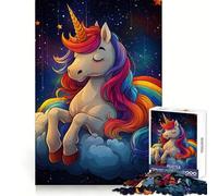 Rompecabezas Unicornio Arcoíris sobre Nube para Adolescentes, 1000 Piezas, Juguete Mental, Escapada de Calma, Bordes Precisos, Regalo Increíble (38x52cm)