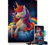 Rompecabezas Unicornio Arcoíris sobre Nube para Adolescentes, 1000 Piezas, Juguete Mental, Escapada de Calma, Bordes Precisos, Regalo Increíble (38x52cm)