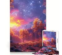 Rompecabezas Unicornio Atardecer Bosque para Adolescentes 1000 Piezas Mejora la Memoria Suave Distracción Corte Láser Regalo Considerado (38x52cm)