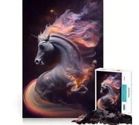 Rompecabezas Unicornio de Estrellas de 1000 Piezas para Adolescentes Juego Que estimula el Cerebro Encaje Huecos Actividad Relajante para Grupos en Interiores (38x26cm)