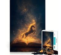 Rompecabezas Unicornio emergiendo de un Libro,1000 Piezas,Juguete de construcción Focus,Ajuste Firme,Montaje Seguro,Juguete de Entretenimiento para Interiores (38x26cm)