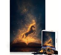 Rompecabezas Unicornio Emergiendo de un Libro para Adolescentes, 1000 Piezas, Entrenamiento del Pensamiento, Recreación Tranquila, Diseño Uniforme, Único (38x52cm)