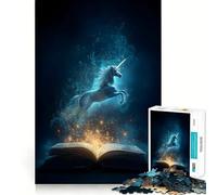 Rompecabezas Unicornio Emergiendo del Libro para Adolescentes 1000 Piezas Mejora el Juego Mental Tamaño Uniforme Piezas Precisas Actividad Divertida para la Noche en Familia (50x75cm)