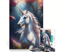 Rompecabezas Unicornio en el Bosque,1000 Piezas,Juego cognitivo Divertido,Troquelado de Alta precisión, aliviar el estrés (38x52cm)