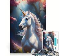 Rompecabezas Unicornio en el Bosque,1000 Piezas,Juguete de construcción Focus,Ajuste Firme,Montaje Seguro,Juguete de Entretenimiento para Interiores (50x75cm)