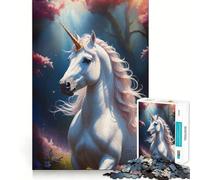 Rompecabezas Unicornio en el Bosque de 1000 Piezas para Adolescentes Juego Divertido y fácil de armar Sin Huecos Actividad Nocturna Familiar (38x26cm)