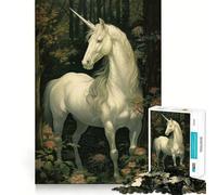 Rompecabezas Unicornio en el Bosque para Adultos,1000 Piezas,Juego de Memoria,Ensamblaje Firme y Seguro,Juego de Construcción de Conexiones Significativas (38x52cm)