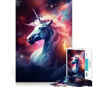 Rompecabezas Unicornio en Estrellas 1000 Piezas para Adolescentes Diversión Que Estimula la Mente Ajuste Espacios Espacios Espacio Cautivador Ocio para Interiores Acogedores (50x75cm)