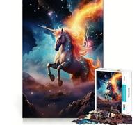 Rompecabezas Unicornio en Nebulosa Cósmica de 1000 Piezas para Adolescentes Juego Divertido con Encaje, Huecos Actividad Nocturna para Toda la Familia (50x75cm)