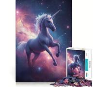 Rompecabezas Unicornio en Nebulosa Espacial para Adolescentes,1000 Piezas,Juego para Estimular la Mente,Ensamblaje Firme y Seguro,Actividad para Compartir con Seres Queridos (50x75cm)