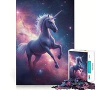Rompecabezas Unicornio en Nebulosa Espacial para Adultos,1000 Piezas,Juego de Memoria,Corte Láser para un Encaje Perfecto, Aliviar el Estrés (38x52cm)
