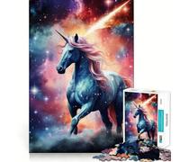 Rompecabezas Unicornio en Nebulosa y Estrella para Adultos,1000 Piezas,Juego de Memoria,Componentes Resistentes y Limpios, Aliviar el Estrés (50x75cm)