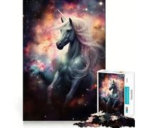 Rompecabezas Unicornio Espacial en Nebulosa, 1000 Piezas, para Adolescentes, Juguete Mental, Alivio de la ansiedad, Corte Premium, Regalo Elegante 38x26cm
